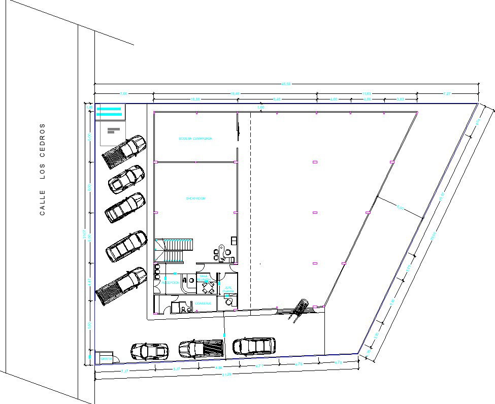 The roof layout of the 45x31m office AutoCAD plan