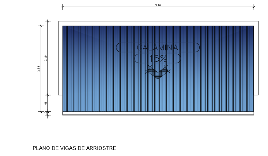 The roof layout of the 5400x2000mm toilet plan AutoCAD drawing