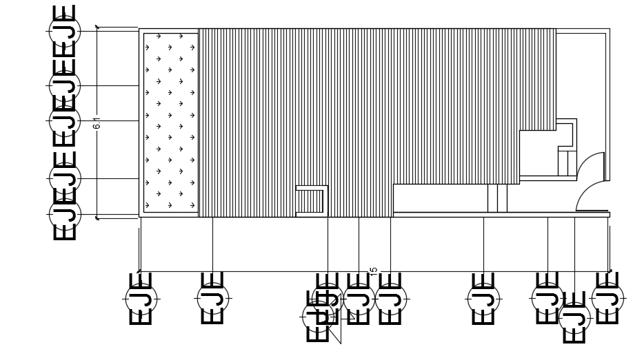 The roof layout of the 6x15m architecture house plan