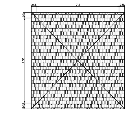 The roof layout of the 7x7m house plan cad drawing is given in this file