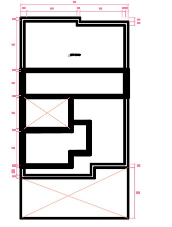 The roof layout of the 8x15m house plan CAD drawing