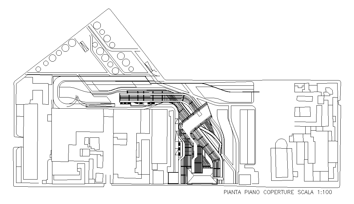 The roof layout of the office plan has been given in this AutoCAD drawing model.Download now.