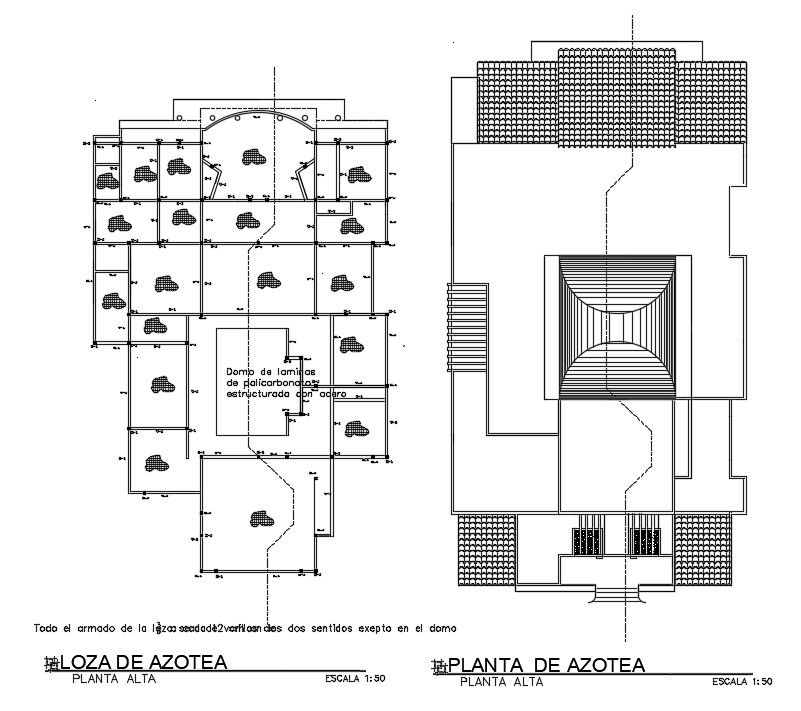 The roof plan of the 20x38m architecture house plan is given in this AutoCAD drawing model. Download now.
