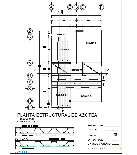 The roof slab layout of the 7x12m two story house plan