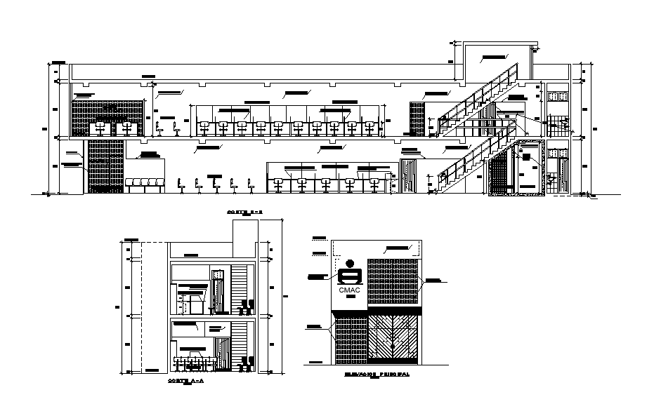 The salon section detail drawing specified in this AutoCAD file. Download 2d autocad drawing file.