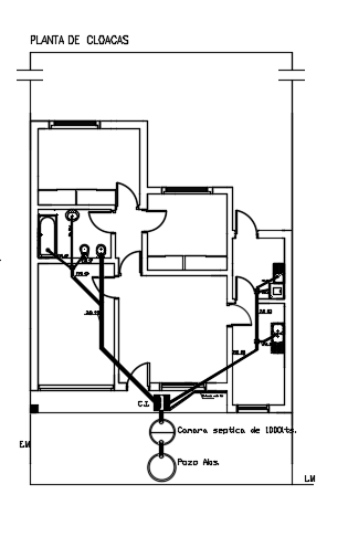 The sanitary layout of the 10x11m single story house plan cad drawing
