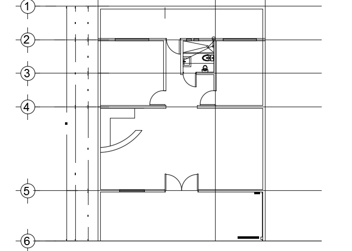 The sanitary layout of the 10x14m simple 2bhk house plan AutoCAD drawing