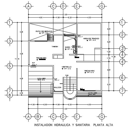 The sanitary layout of the 12x13m architecture 3bhk first floor house plan