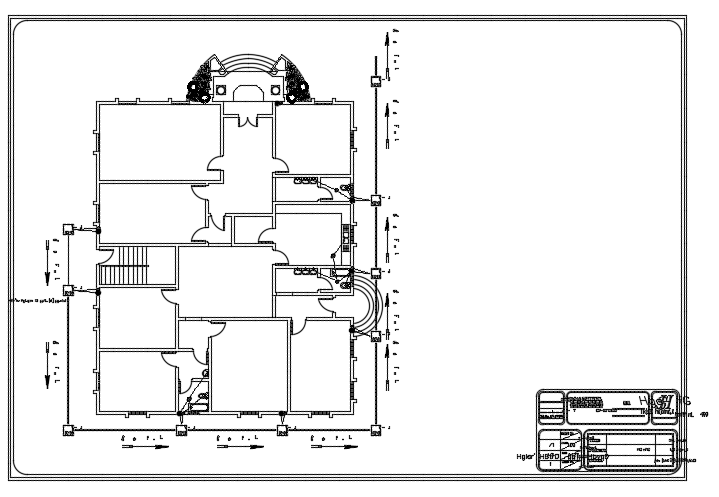The sanitary water line of the 15x17m house plan AutoCAD drawing