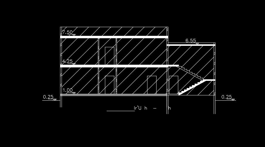 The section view of the 17x10m house building drawing