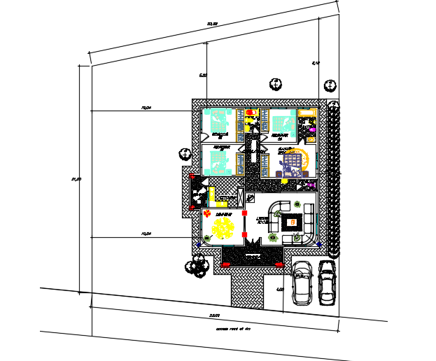 The site layout of the 11x14m house plan is given in this file