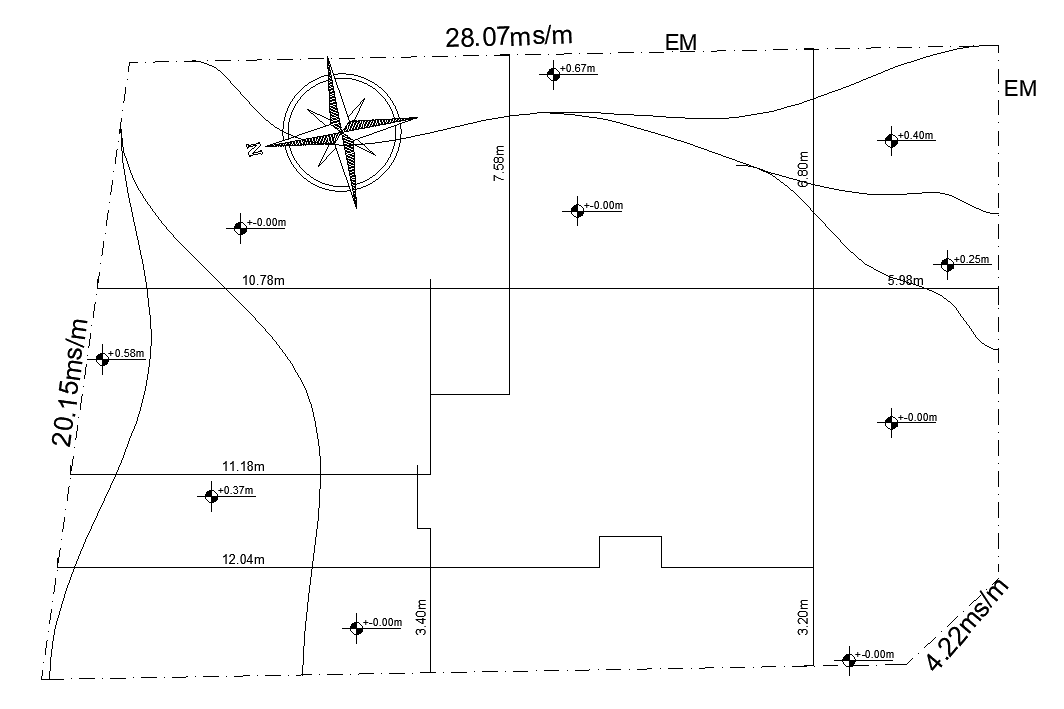 The site layout of the 12x9m residential architecture house plan CAD drawing