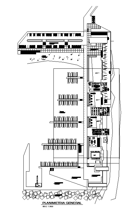The site layout of the nautical club house plan