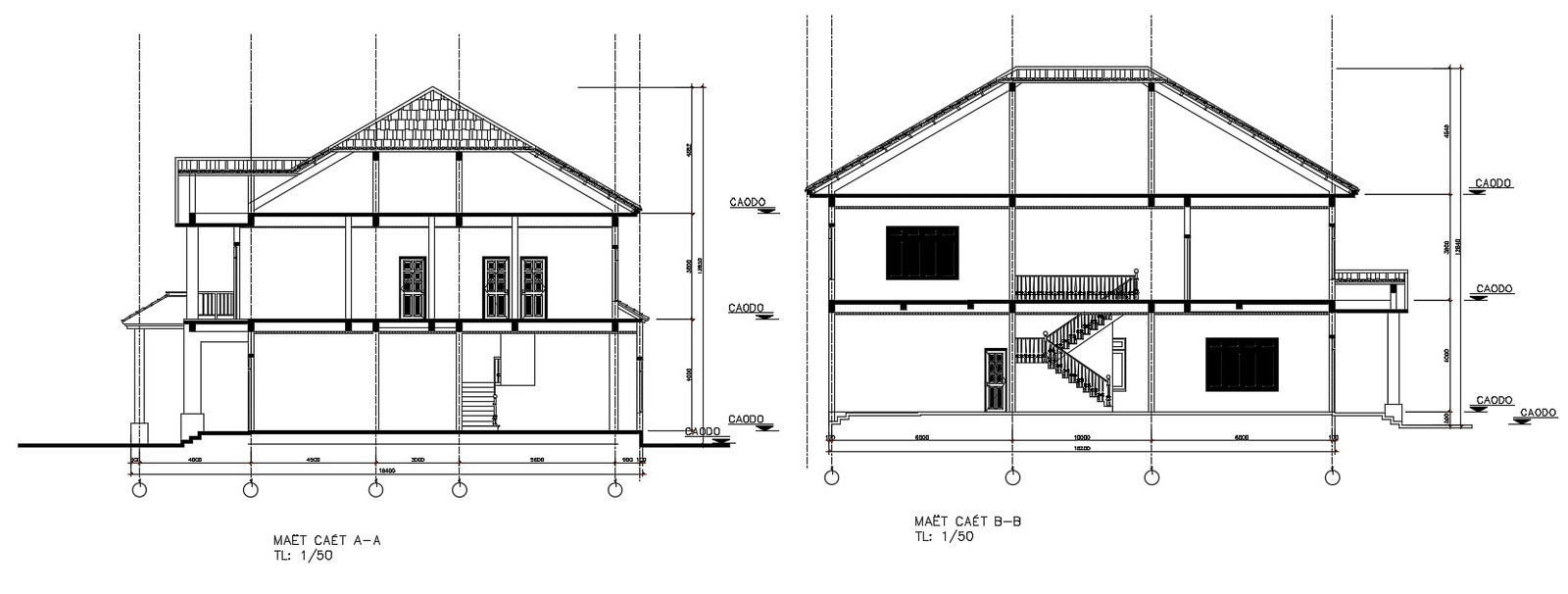 The sloping house section cad drawing is given in this cad file. Download this 2d cad file.