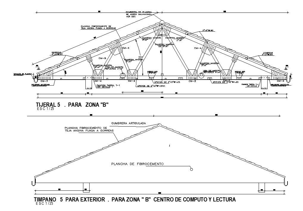The sloping roof sectional detail cad drawing is given in this cad file. Download this 2d cad file now.