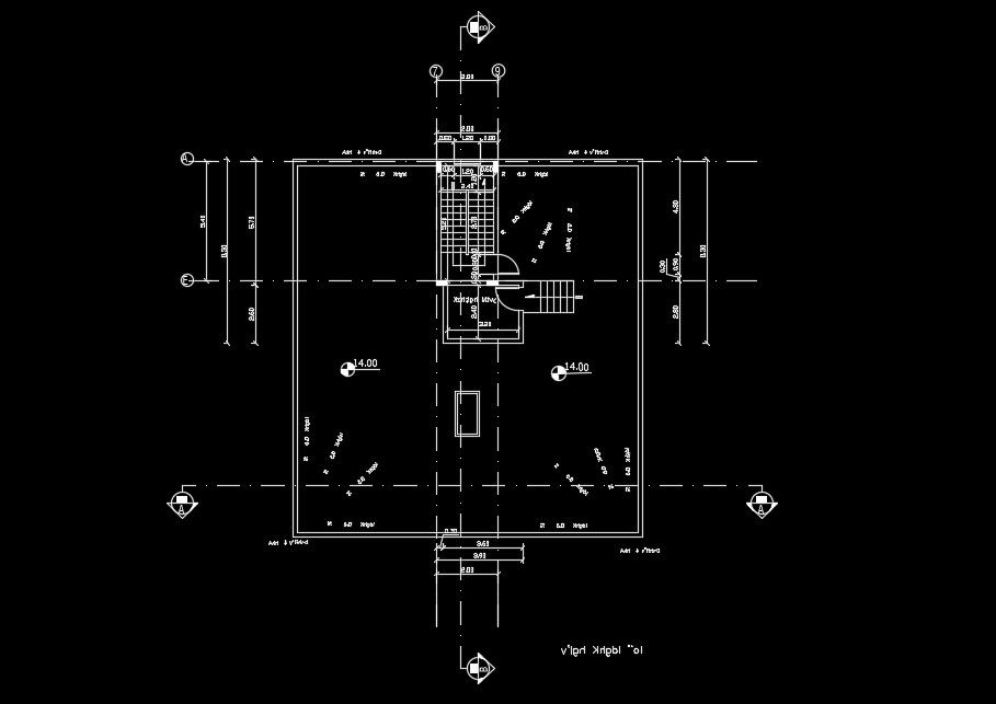 The staircase layout of the 15x18m apartment plan drawing