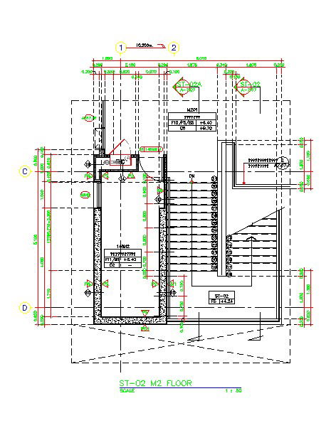 The staircase sectional and dimension details are given in this AutoCAD DWG Drawing File. Download the AutoCAD file.