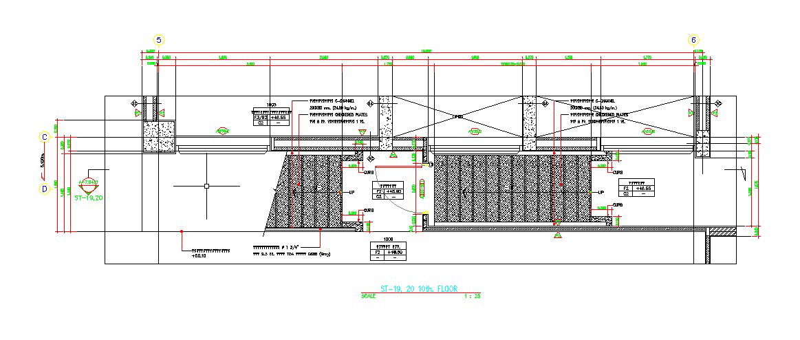 The staircase sectional details with exact dimensions are given in this AutoCAD DWG Drawing File. Download the AutoCAD file.