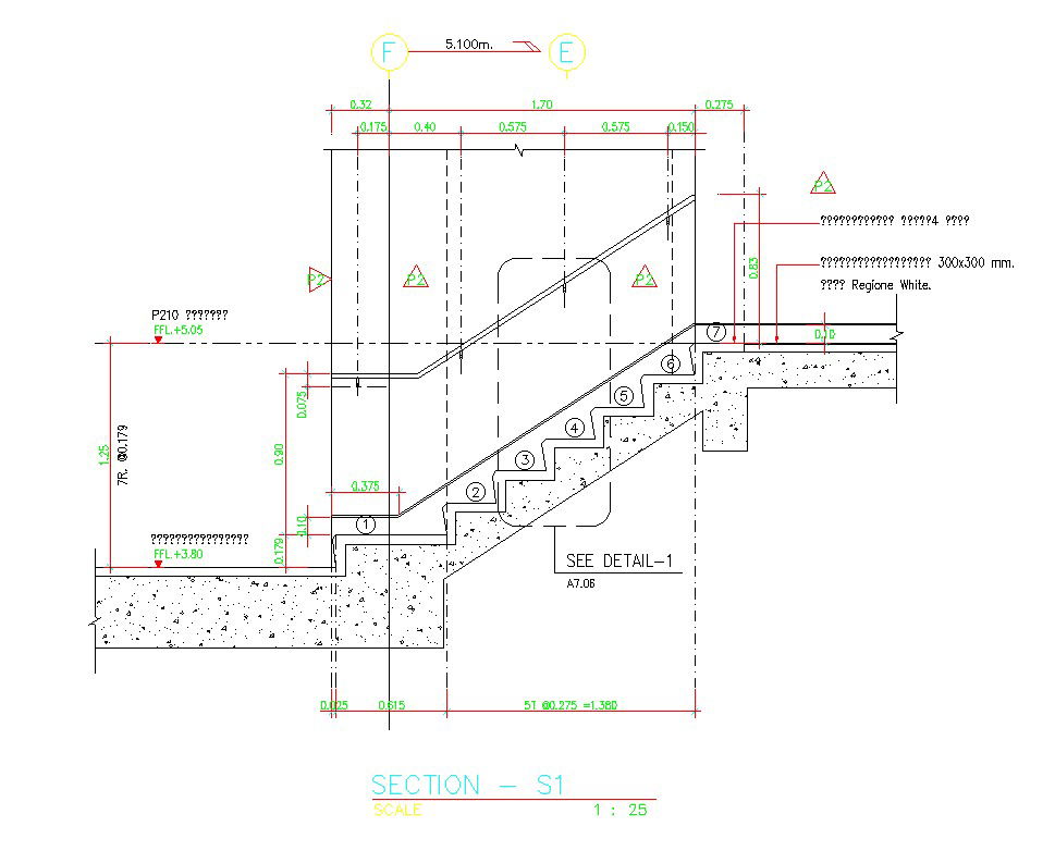 The staircase side views sectional details with handrails and reinforcement concrete are given in this AutoCAD DWG Drawing File. Download the AutoCAD file now.