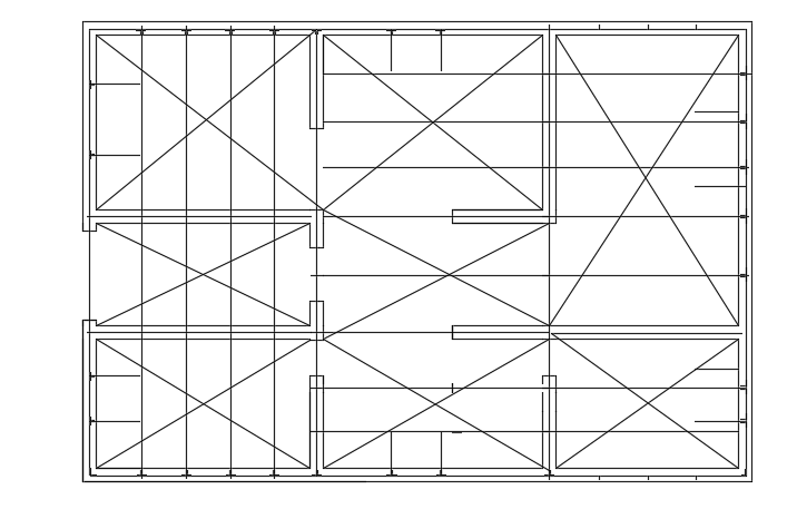The structural layout of the 10x15m house plan drawing