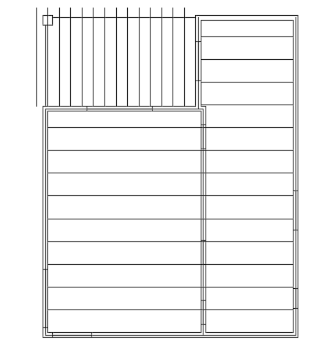 The structural layout of the 10x8m simple architecture house plan cad drawing