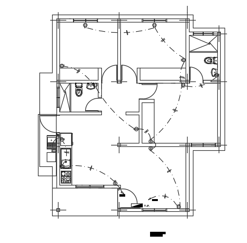 The switch point location of the 8x9m single story house plan