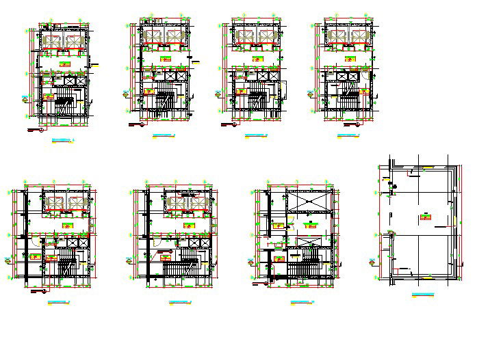 Tall Building Staircase Section Details in CAD DWG File