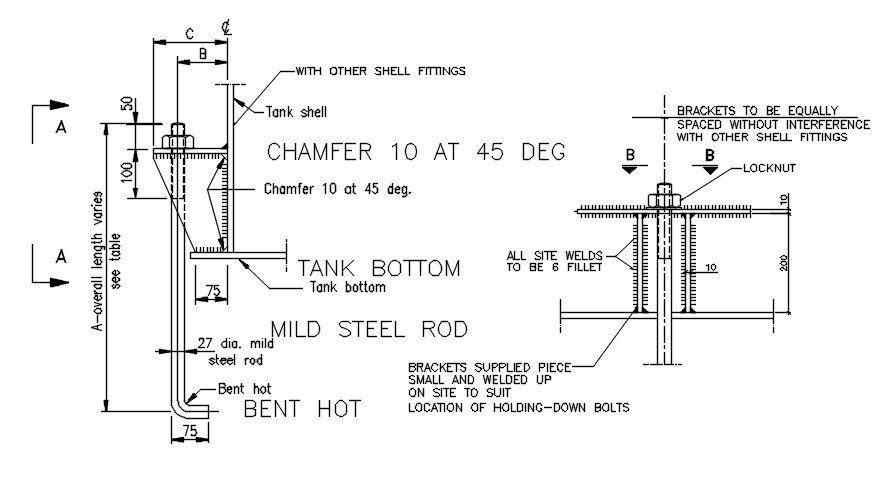 The tank farm typical section detail ,Download this 2d Autocad drawing file.