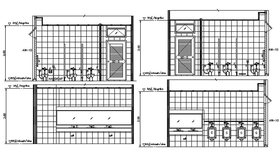 The toilet section details are given in this 2D AutoCAD Drawing. Download the AutoCAD 2D DWG file.