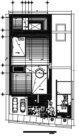 The top view of the 11x22m villa plan AutoCAD 2D drawing