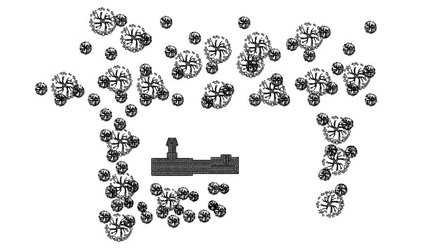 The top view of the 36x11m ware house is given in this model