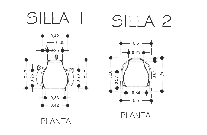Office Chair Top View CAD Drawing DWG Plan Download