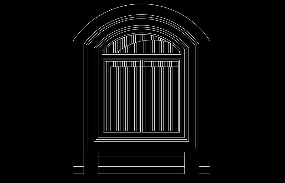 The traditional type 2D door AutoCAD drawing 