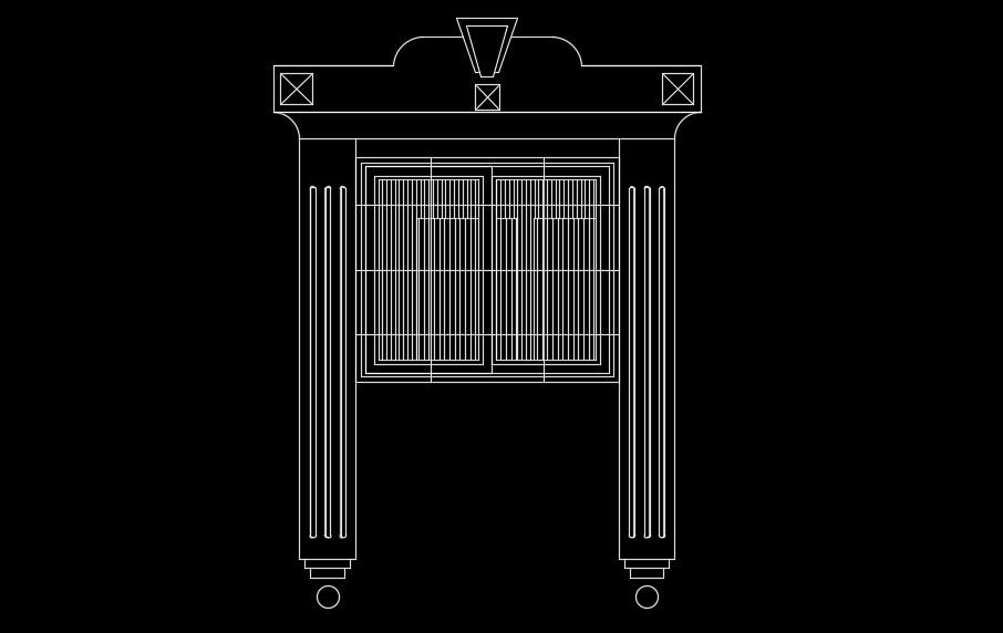 The traditional window design drawing