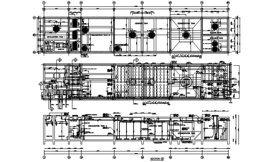 The typical section details of the tank room are given in this AutoCAD DWG drawing.Download the free AutoCAD 2D DWG file.