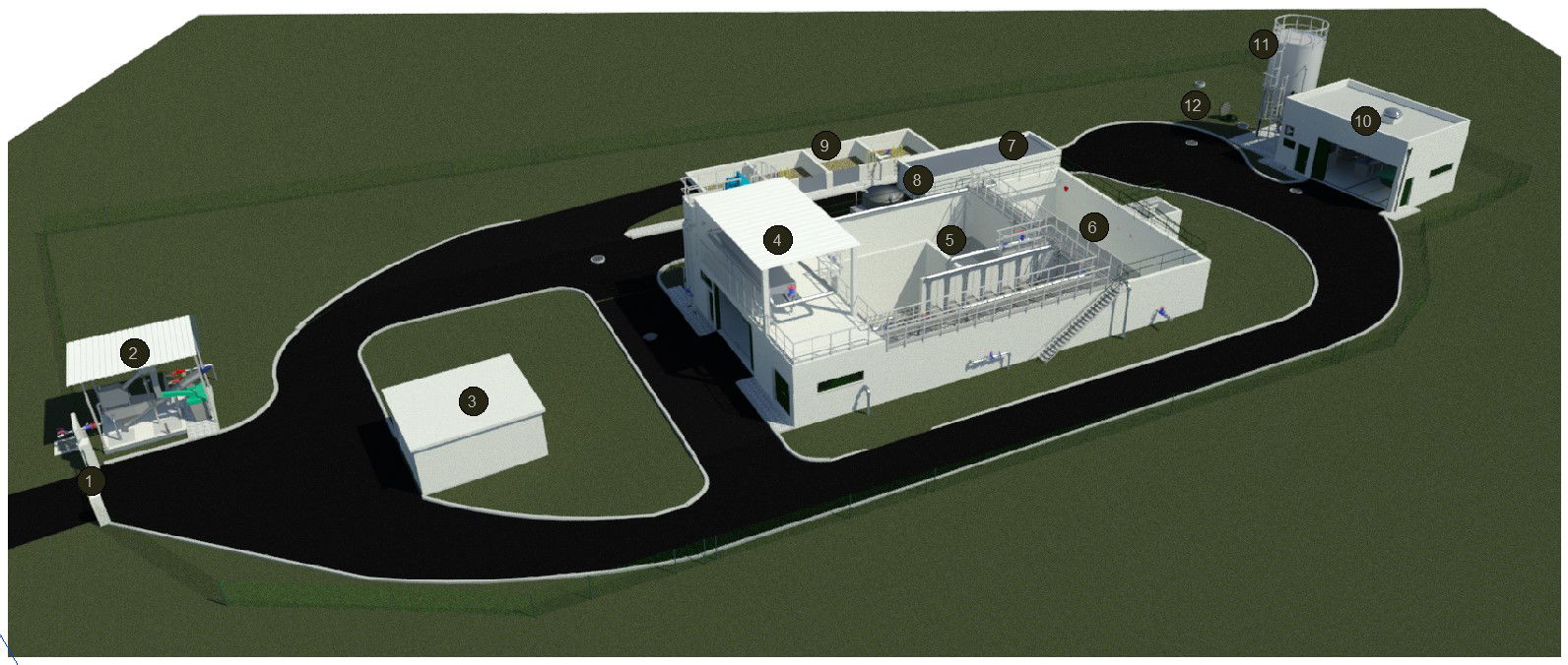 The waste water treatment plat isometric view is given in this CAD file