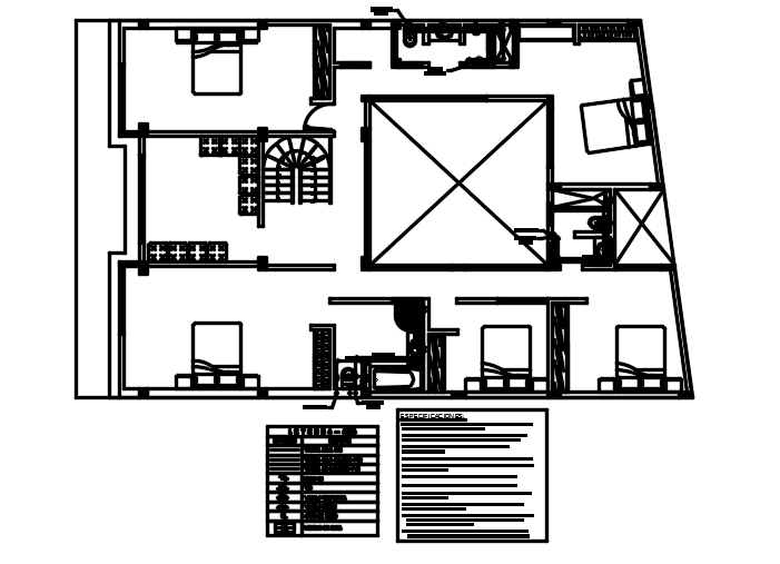 The water line layout of the 12x19m house plan first floor AutoCAD drawing