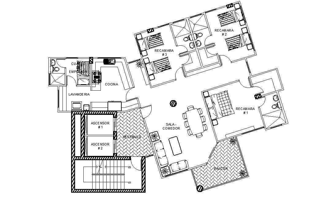 The wonderful house plan is given in this 2D Autocad DWG drawing file. Download the 2D Autocad DWG drawing file.