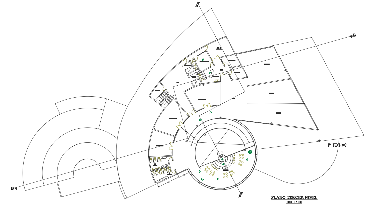 Third Floor Level Hotel Layout Plan AutoCAD Drawing DWG File