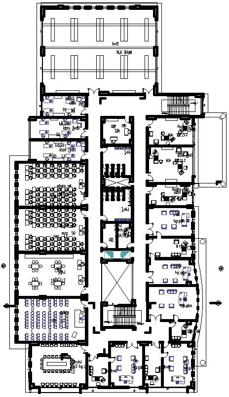 Third floor plan of arts university in detail AutoCAD plan