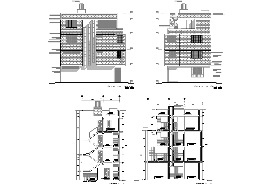 This AutoCAD drawing file provided the apartment section drawing. Download the AutoCAD file.