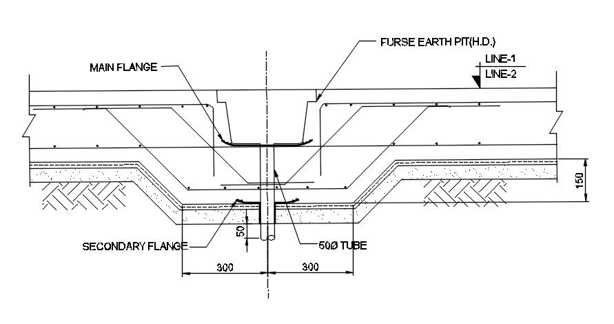 This drawing presents footing details.Download this 2d autocad drawing file.