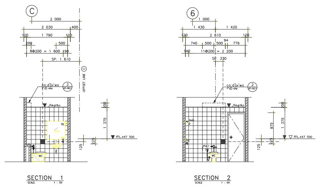 This drawing presents toilet drawing detail. Download 2d autocad drawing file.