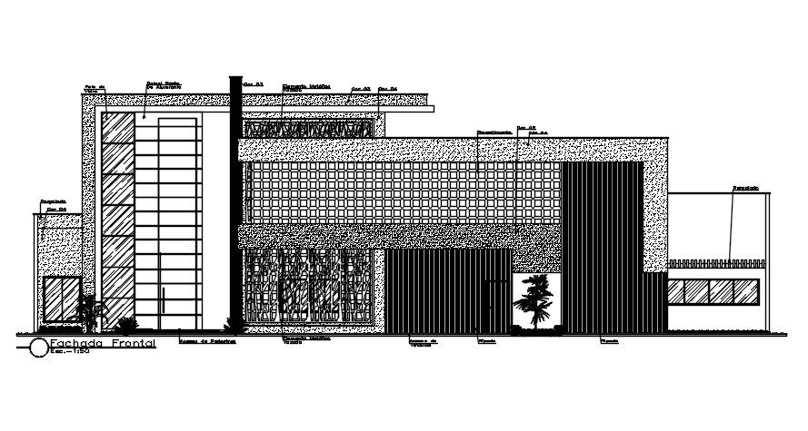 This residence project specified bunglow sectional elevation detail in this AutoCAD drawing file. Download the AutoCAD 2D DWG file.