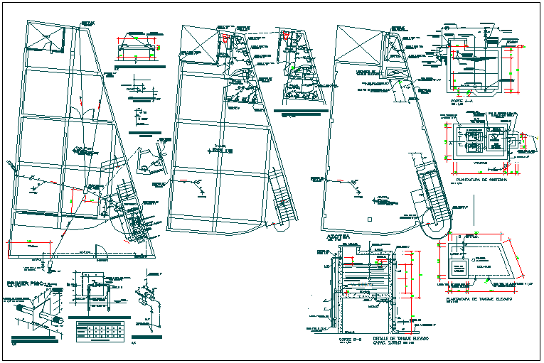 Three flooring clothing showroom plumbing details dwg file