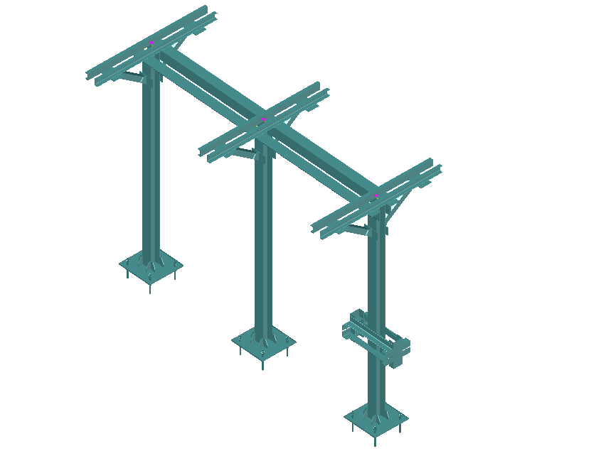 Three phase support metal 3 D separator 123 kv plan layout file