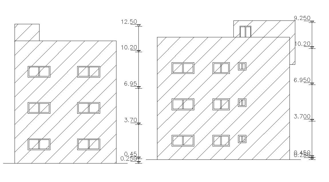 Three Story Residential House Design AutoCAD File
