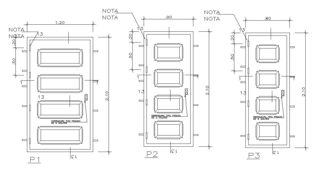 Three types of plywood door design drawing files .Download now.
