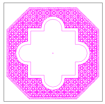 Tile design in fountain of garden dwg file