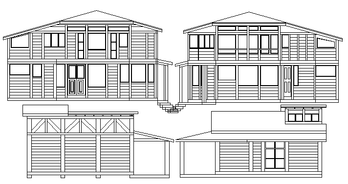Tiny House Architecture Design and Elevation dwg file